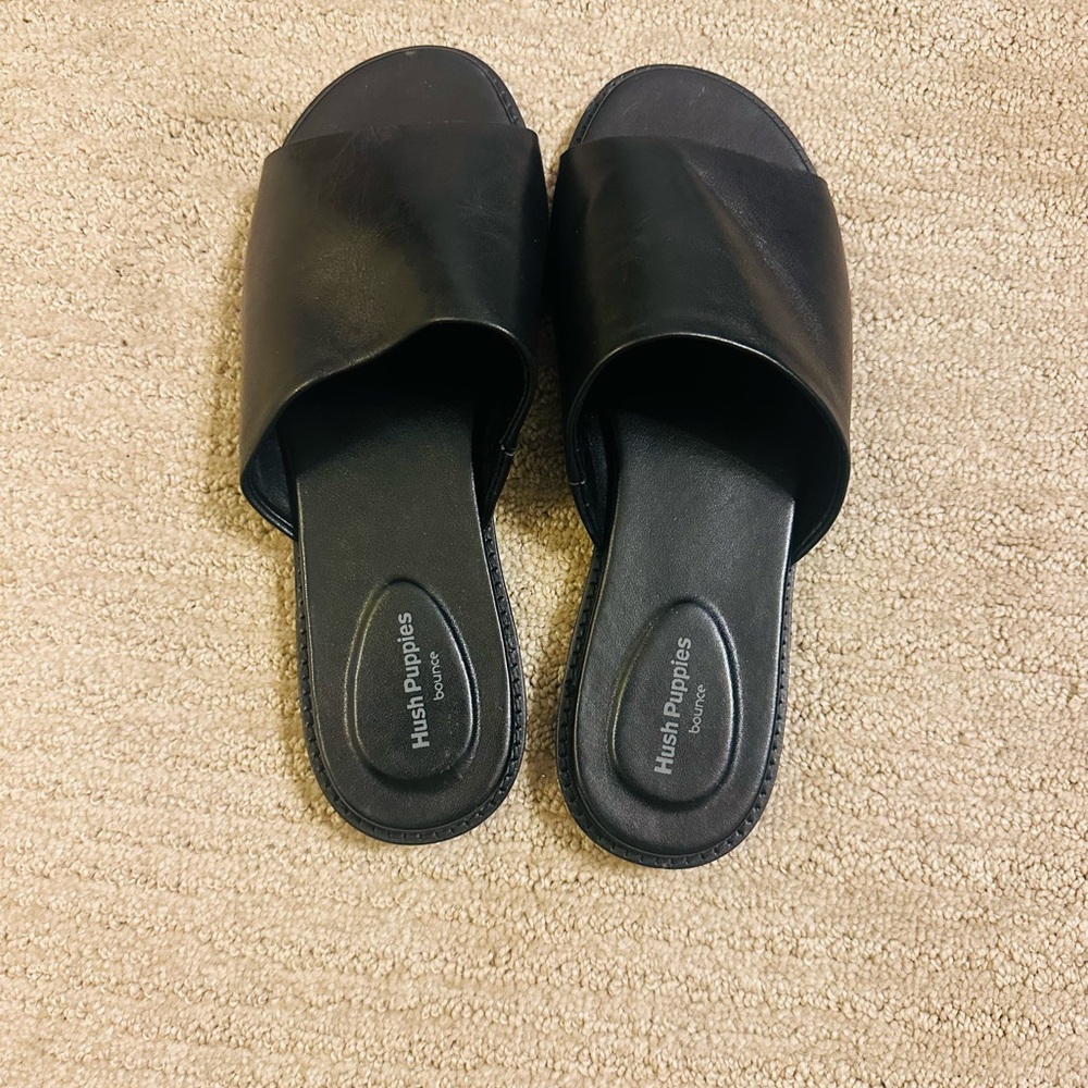 HUSH PUPPIES SHOES SLIDE BLACK